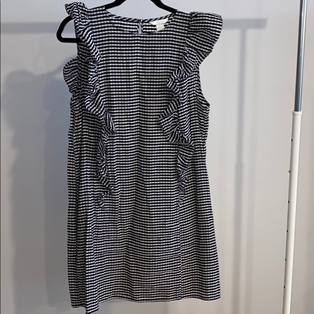 Striped ruffle dress H&M